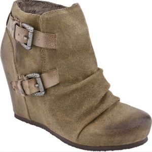 Taupe suede booties-Nordstrom.